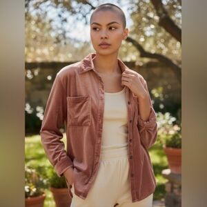 Umgee Dusty Rose Button-Up Shirt Jacket